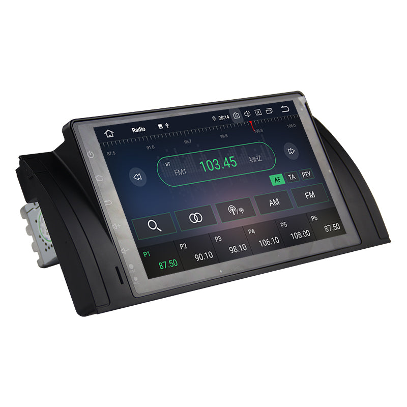 Android Autoradio für BMW 5er E39, X5 E53 und M5 E39 1996-2007 mit Wireless CarPlay, Android Auto & DAB+