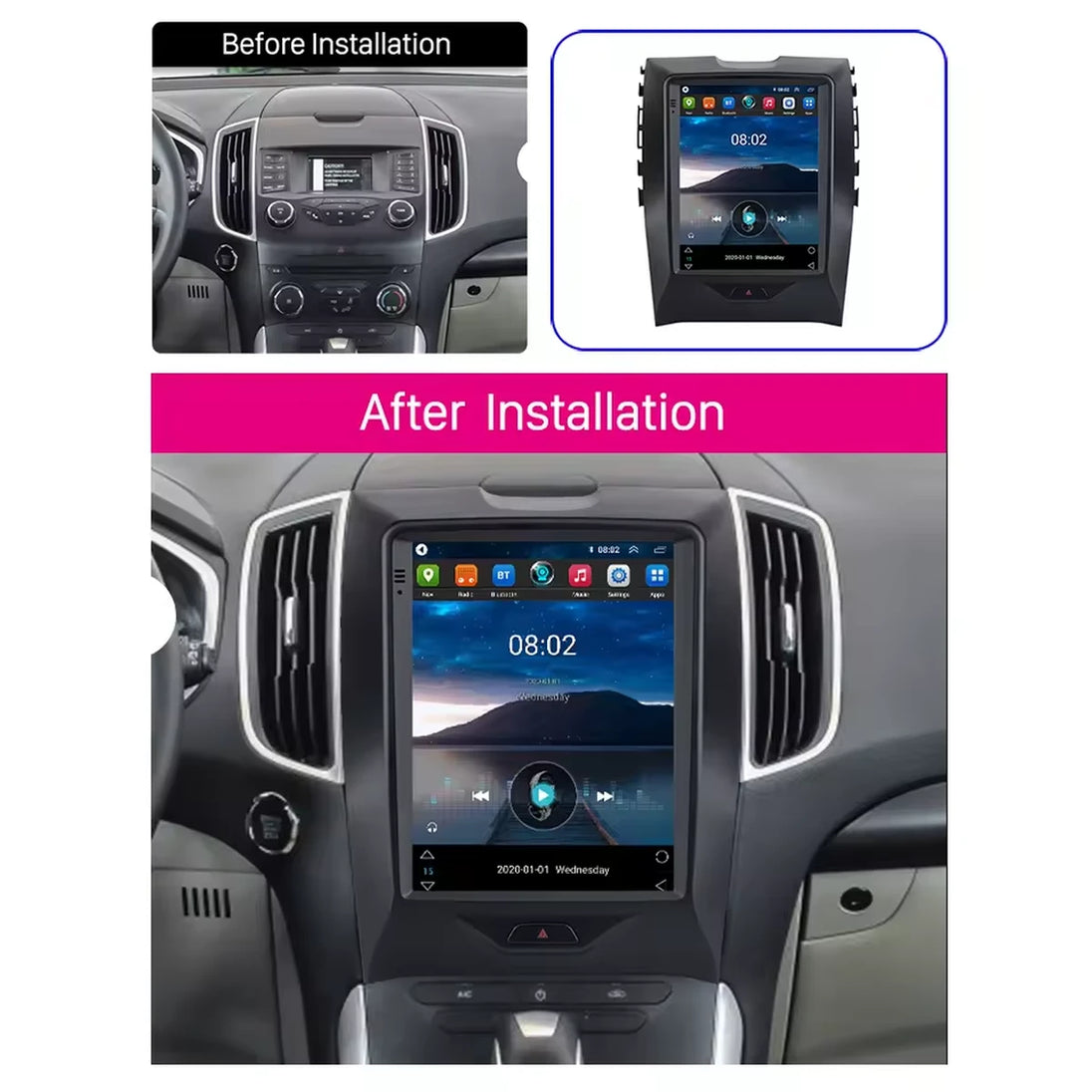 Android Autoradio für Ford S-Max 2.0 TDCi / Ford Edge 2015-2022 mit Wireless CarPlay & Android Auto