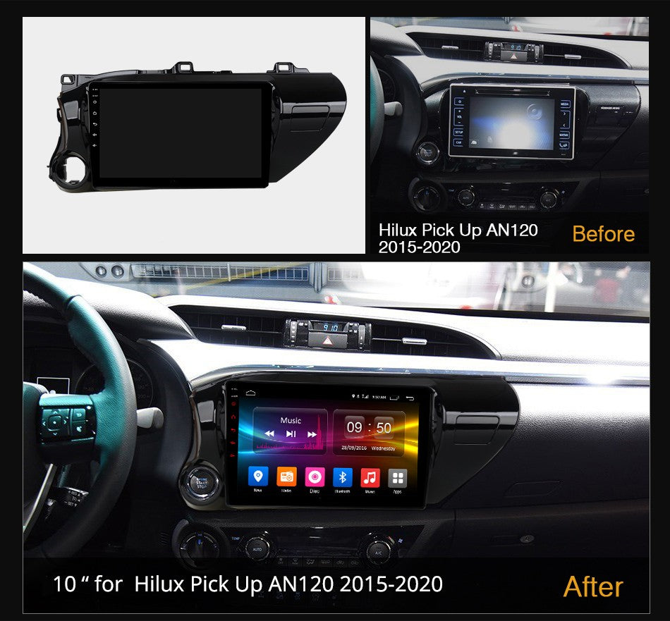 Android Autoradio für Toyota Hilux AN120 (2015-2020) mit Wireless CarPlay & Android Auto