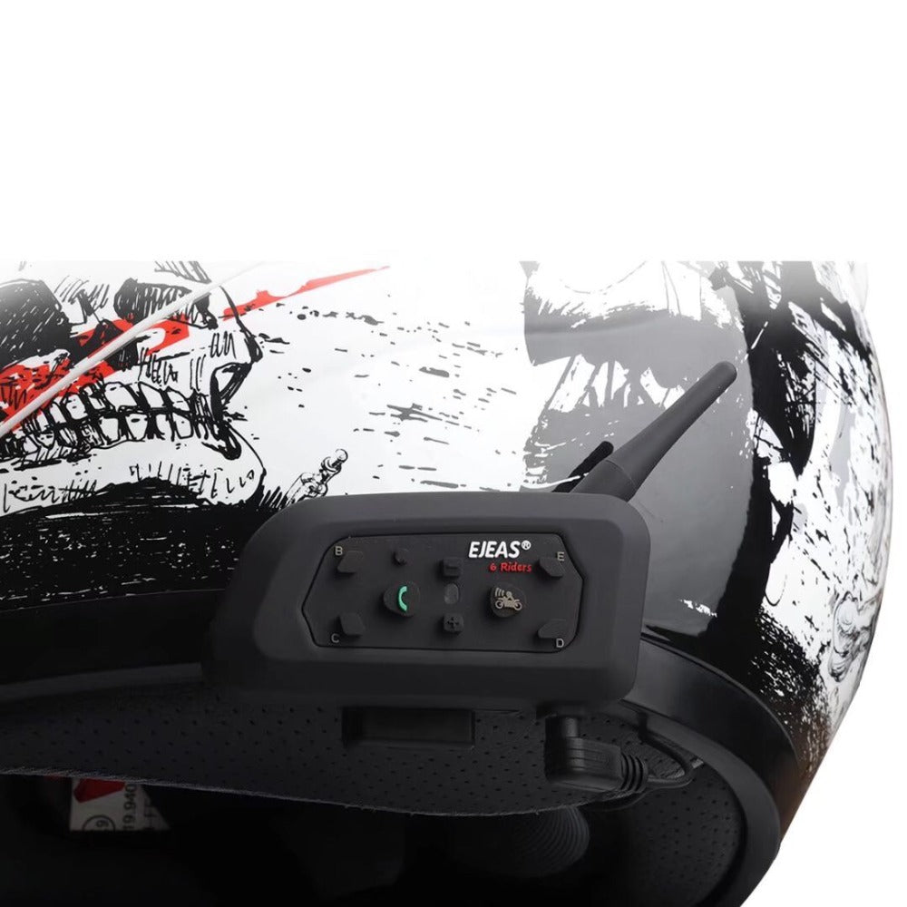 Motorrad Bluetooth Helm Headsets Intercom für 6 Fahrer BT Wireless Intercomunicador Interphone MP3 Bluetooth Headset