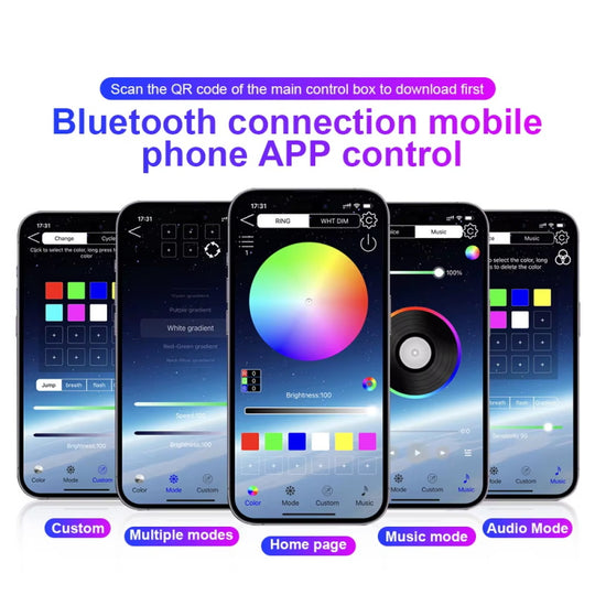 18 in 1 Led Auto Umgebungslichter 213 Farbe RGB Symphony Streamer Bluetooth Regenbogen Acryl Streifen Atmosphäre Lampe Kit 12V