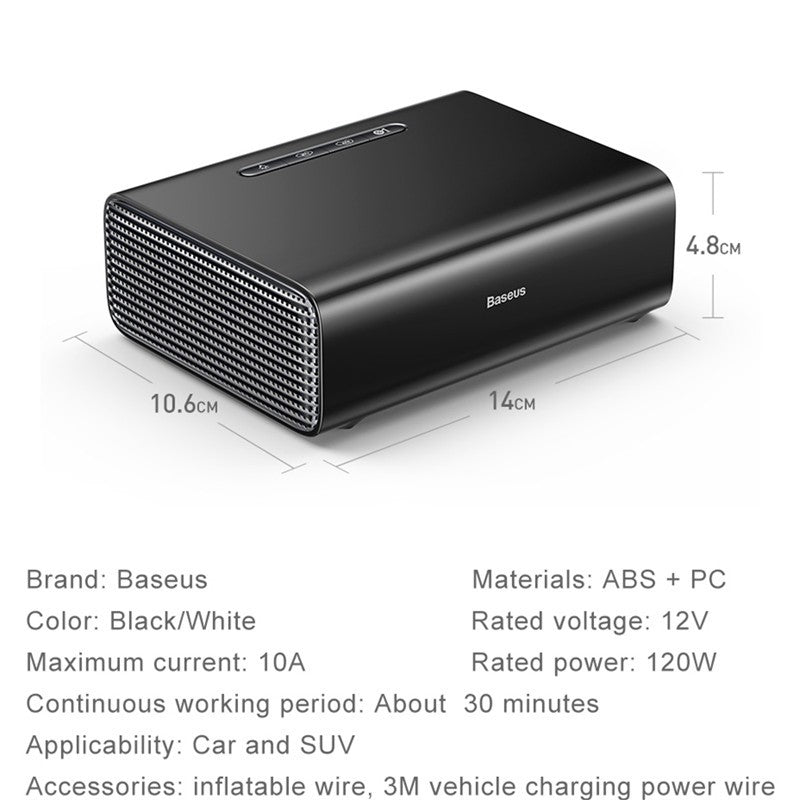 Baseus Intelligente Reifenfüller Auto Tragbare Luftkompressorpumpe DC 12 Volt Auto Reifen Luftpumpe für Auto mit LED-Leuchten