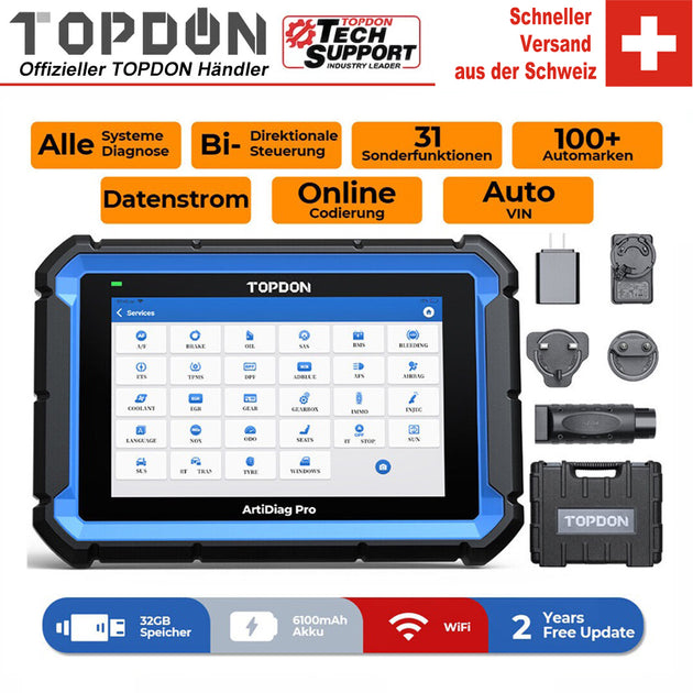 TOPDON ArtiDiag Pro OBD2 Diagnosegerät für Fahrzeugsysteme