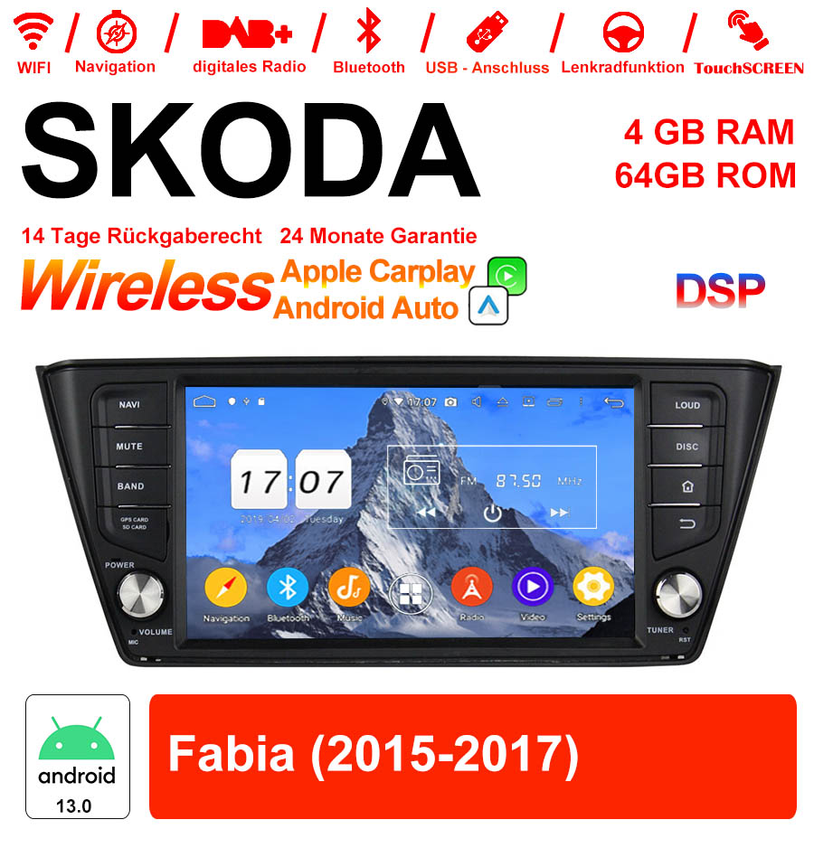 Android Autoradio für Skoda Fabia 2015-2017 mit Wireless CarPlay & Android Auto