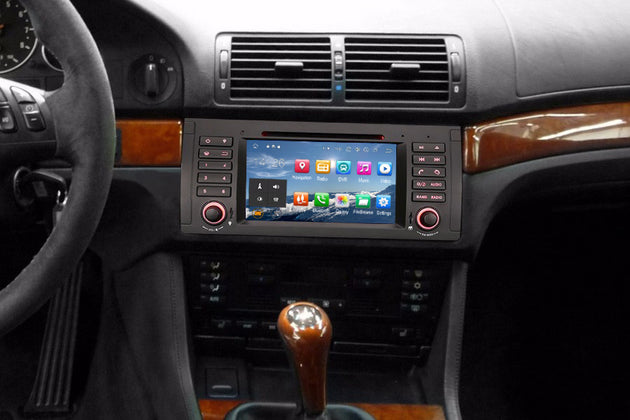 Android Autoradio für BMW 5er E39, X5 E53 und M5 E39 1996-2007 mit Wireless CarPlay, Android Auto & DAB+
