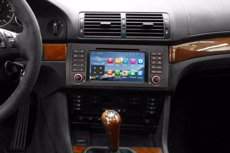 Android Autoradio für BMW 5er E39, X5 E53 und M5 E39 1996-2007 mit Wireless CarPlay, Android Auto & DAB+
