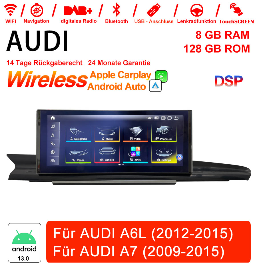 Android Autoradio für Audi A6L (2012–2015) und Audi A7 (2009–2015) mit Wireless CarPlay & Android Auto