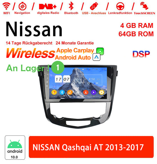Android Autoradio für Nissan Qashqai AT 2013–2017 mit Wireless CarPlay & Android Auto