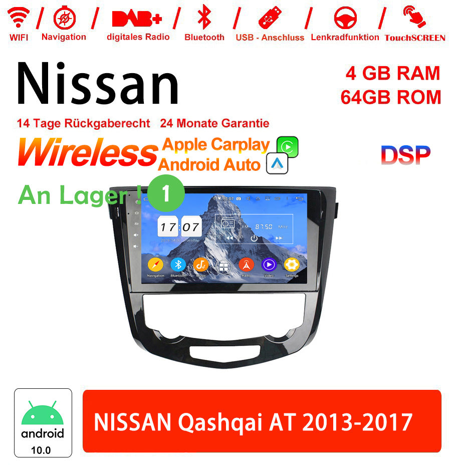 Android Autoradio für Nissan Qashqai AT 2013–2017 mit Wireless CarPlay & Android Auto