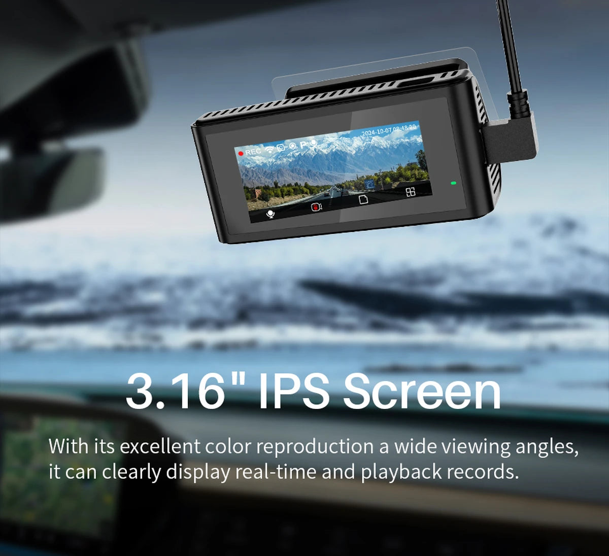 Front- und Rear-Dashcam 4K WiFi Auto-DVR GPS-Videorecorder AI-ISP Farbnachtsicht, Sony Starvis AUTO Dual Dashcam