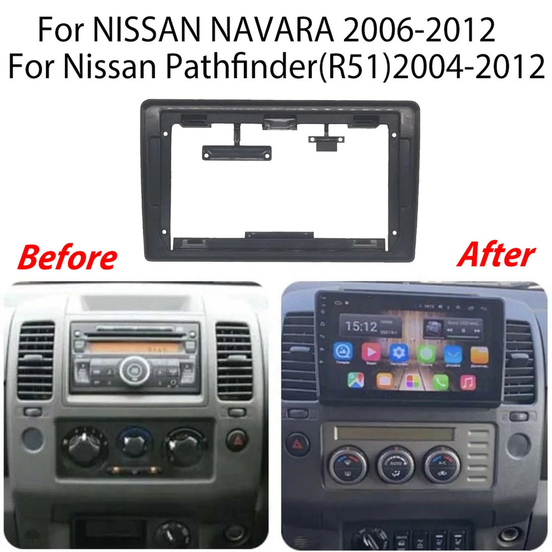 Android Autoradio für Nissan Navara 2006-2012 und Pathfinder R51 2004-2012 mit Wireless CarPlay & Android Auto