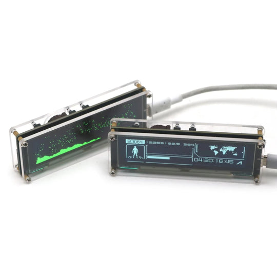 3.12 Zoll OLED-Bildschirm Audio Musik Spektrum WiFi Uhr, Level Display VU Meter mit Fernbedienung APP Steuerung für DC 5V-12V Auto Verstärker