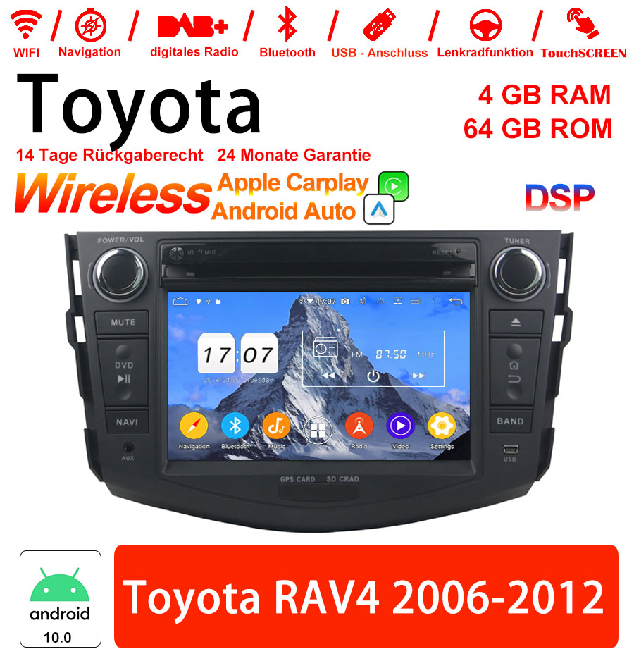 Android Autoradio für Toyota RAV4 (2006-2012) mit Wireless CarPlay & Android Auto