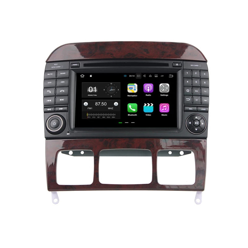 Android Autoradio für Mercedes Benz S-Klasse W220 1998-2005 mit Wireless CarPlay, Android Auto & DAB+
