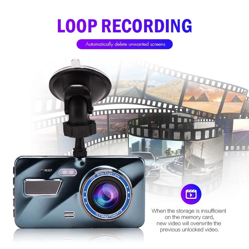 3-in-1 Dashcam mit Rückansicht 1080p HD Nachtsicht