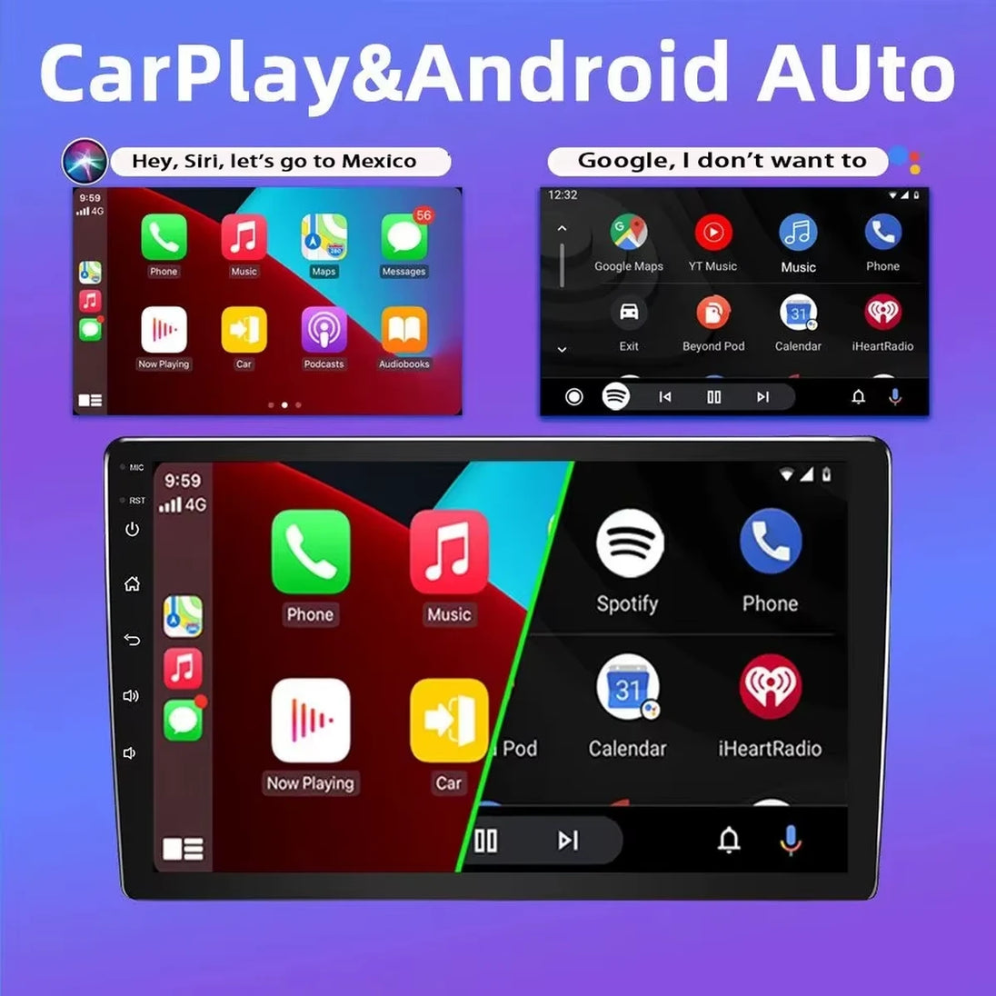 Android Autoradio für Toyota Hilux 2007-2015 mit Wireless CarPlay & Android Auto