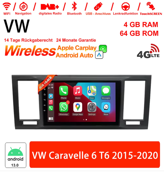 Android Autoradio für VW Caravelle 6 T6 2015-2020 mit Wireless CarPlay & Android Auto