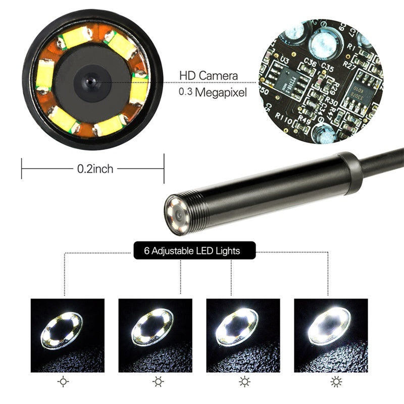5.5mm objektiv Kamera Endoskop HD IP67 Fest Flexible Rohr Mirco USB Typ-C Endoskop video Inspektion für Android...