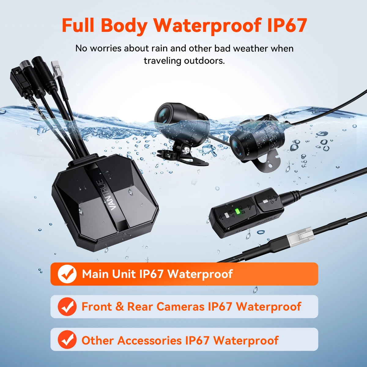 4K Motorrad-Dashcam mit GPS & IP67, 160° Weitwinkel, WLAN‑Fernbedienung