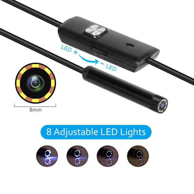 8mm objektiv Kamera Endoskop HD 1200P IP68 Fest Flexible Rohr Mirco USB Typ-C Endoskop video Inspektion für...