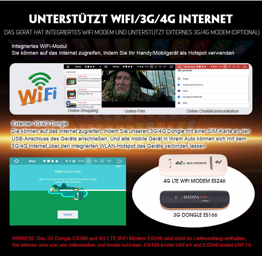 Android Autoradio für Mercedes Benz A-Klasse W169, B-Klasse W245 und Vito 2005-2012 mit Wireless CarPlay, Android Auto & DAB+