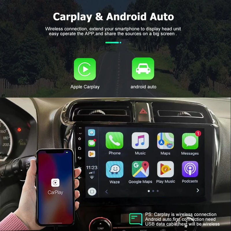 Android Autoradio für Mitsubishi SpaceStar 2012-2018 mit Wireless CarPlay & Android Auto