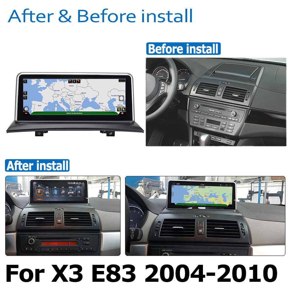 Android Autoradio für BMW X3 E83 2004-2010 mit Wireless CarPlay, Android Auto & DAB+