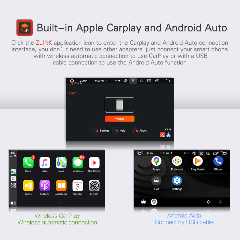 Android Autoradio für Mercedes Benz SLK R171 2004-2012 mit Wireless CarPlay, Android Auto & DAB+