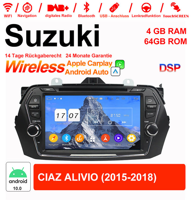 Android Autoradio für Suzuki CIAZ ALIVIO 2015-2018 mit Wireless CarPlay & Android Auto