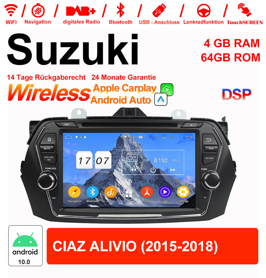 Android Autoradio für Suzuki CIAZ ALIVIO 2015-2018 mit Wireless CarPlay & Android Auto