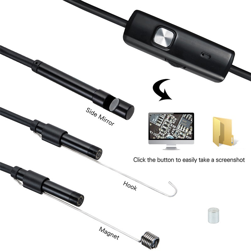 5.5mm objektiv Kamera Endoskop HD IP67 Fest Flexible Rohr Mirco USB Typ-C Endoskop video Inspektion für Android...