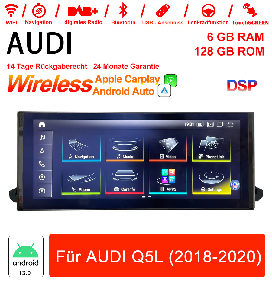 Android Autoradio für Audi Q5L (2018–2020) mit Wireless CarPlay & Android Auto