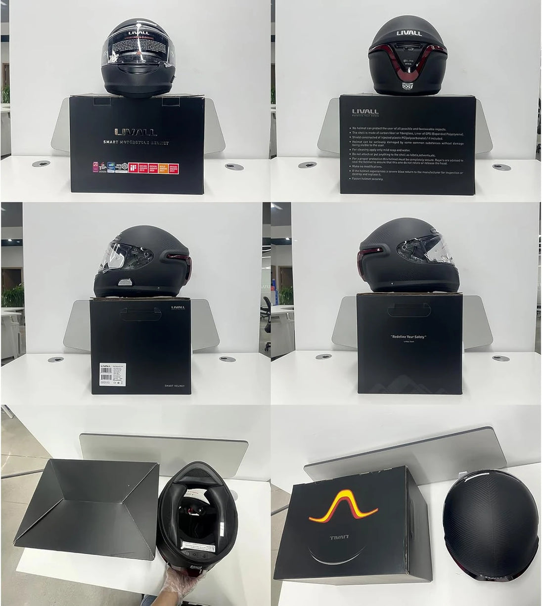 LIVALL MC1 PRO Integral-Motorradhelm mit integrierter Bluetooth-Gegensprechanlage und 1080P-Kamera