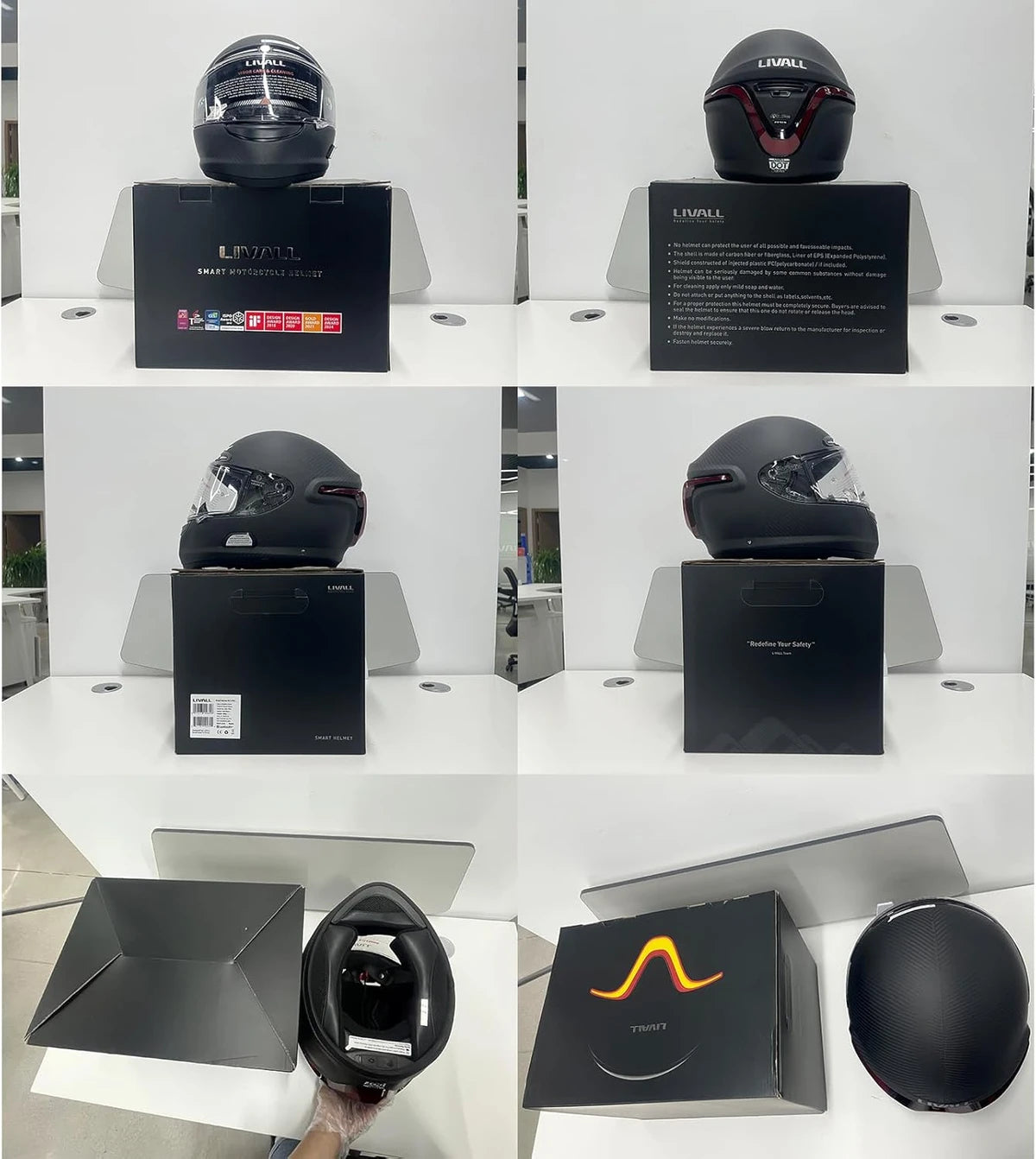 LIVALL MC1 PRO Integral-Motorradhelm mit integrierter Bluetooth-Gegensprechanlage und 1080P-Kamera