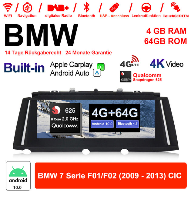 Android Autoradio für BMW 7er F01 2009-2013 mit Wireless CarPlay, Android Auto & DAB+
