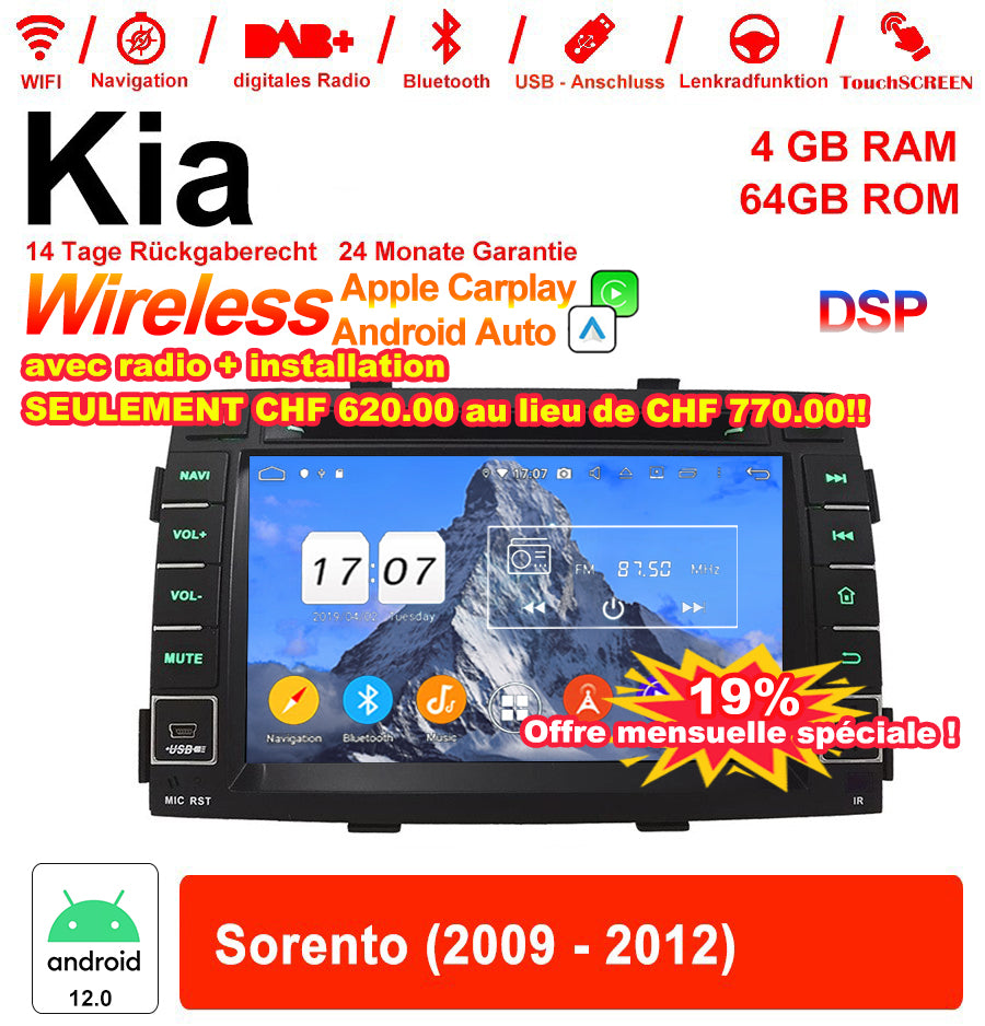 Android Autoradio für Kia Sorento 2009-2012 mit Wireless CarPlay & Android Auto