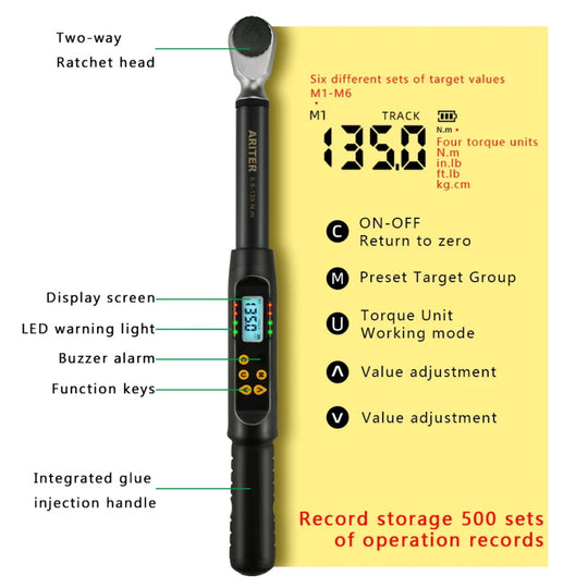 3/8 "1/2" digitaler Drehmoments chl üssel ell einstellbar hochpräzise Daten sparen Fahrrad Auto Fahrrad...