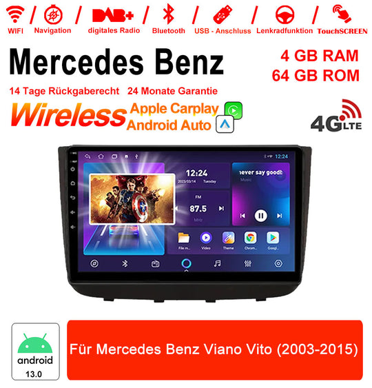 Android Autoradio für Mercedes Benz Vito und Viano 2003-2015 mit Wireless CarPlay, Android Auto & DAB+