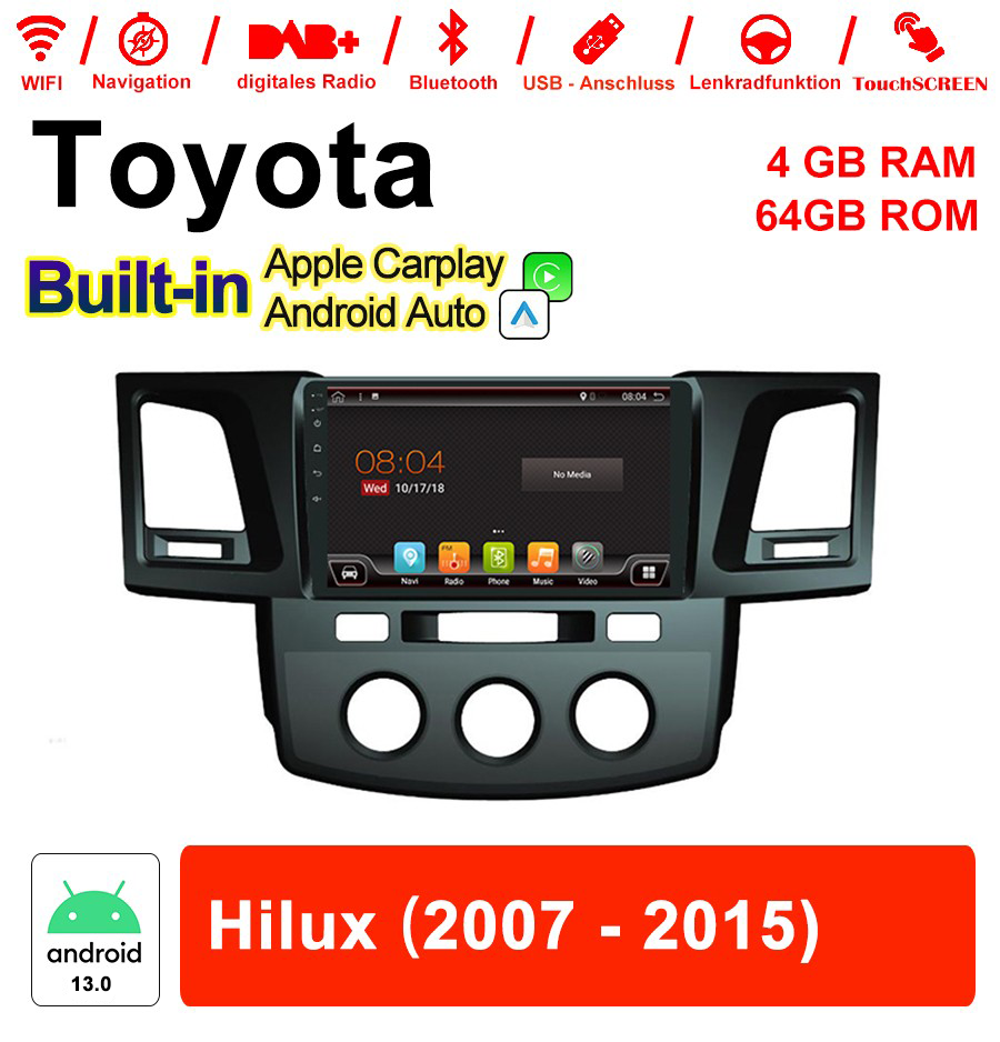 Android Autoradio für Toyota Hilux (2007-2015) mit Wireless CarPlay & Android Auto