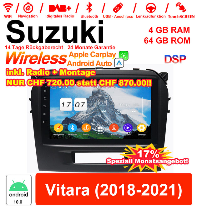 Android Autoradio für Suzuki Vitara 2018-2021 mit Wireless CarPlay & Android Auto