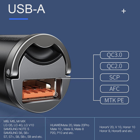 Baseus Quick Charge 4,0 3,0 USB C Auto Ladegerät Für Huawei P30 Xiaomi Mi9 Handy QC4.0 QC3.0 Typ C PD 3,0 Schnelle Auto Lade
