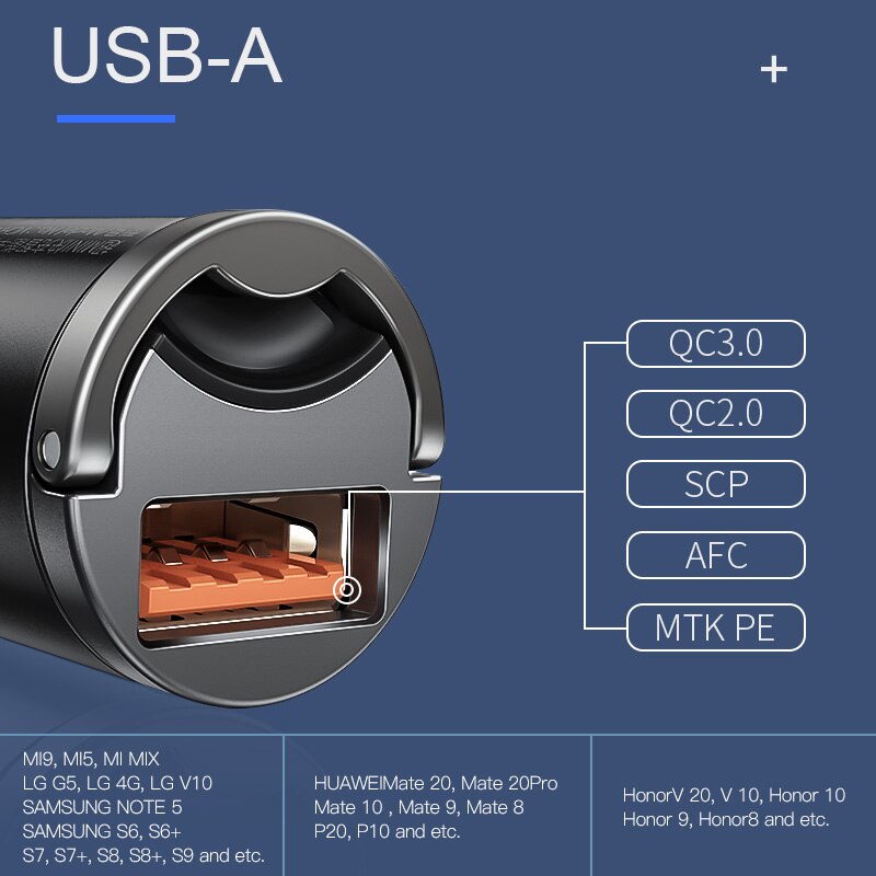 Baseus Quick Charge 4,0 3,0 USB C Auto Ladegerät Für Huawei P30 Xiaomi Mi9 Handy QC4.0 QC3.0 Typ C PD 3,0 Schnelle Auto Lade