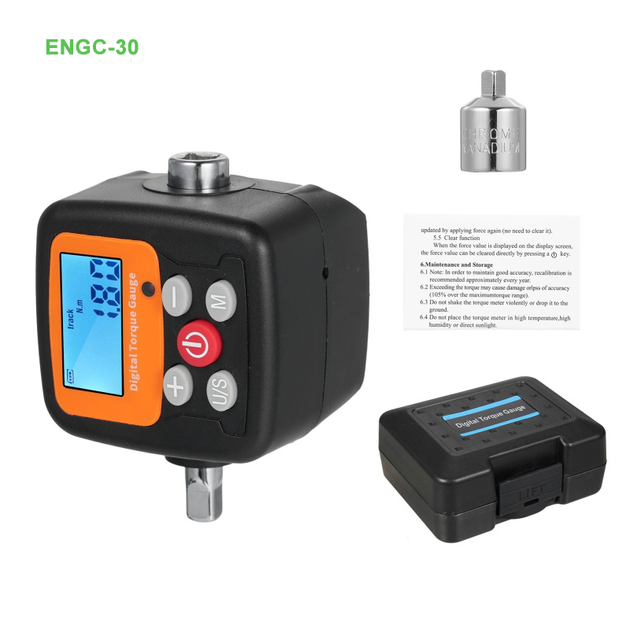 Drehmomentmesser mit digitaler Anzeige,1/2'' bis 3/8'' Adapter,4 Drehmomenteinheiten,hintergrundbeleuchtetes...