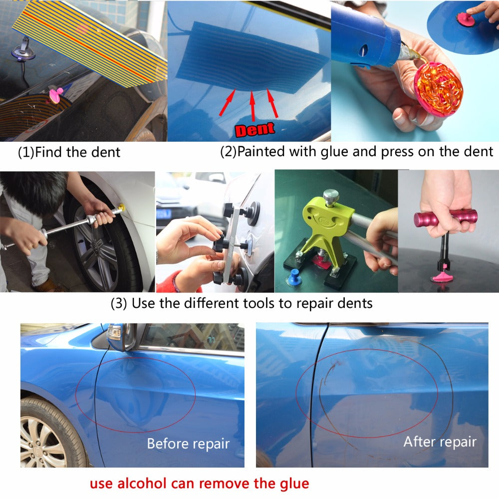 PDR haken werkzeuge Paintless Dent removal tool kit Push Stange Auto Brecheisen Reflektor Board ziehen brücke...