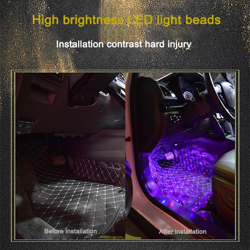 4 x RGB Auto Atmosphäre Lampe USB Umgebungslicht 12V