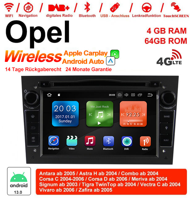 Android Autoradio für Opel Astra, Vectra, Antara, Zafira, Corsa mit Wireless CarPlay & Android Auto
