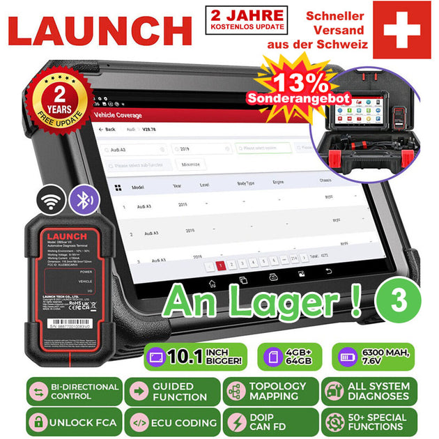 LAUNCH X431 PRO3 APEX Diagnosegerät mit ECU Codierung & Vollsystemdiagnose