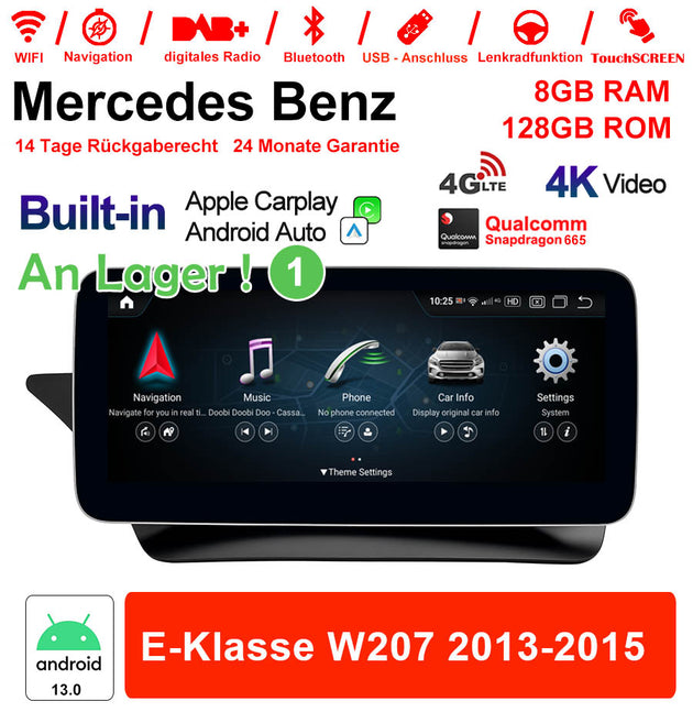 Android Autoradio für Mercedes Benz E-Klasse W207 2013-2015 mit Wireless CarPlay, Android Auto & DAB+