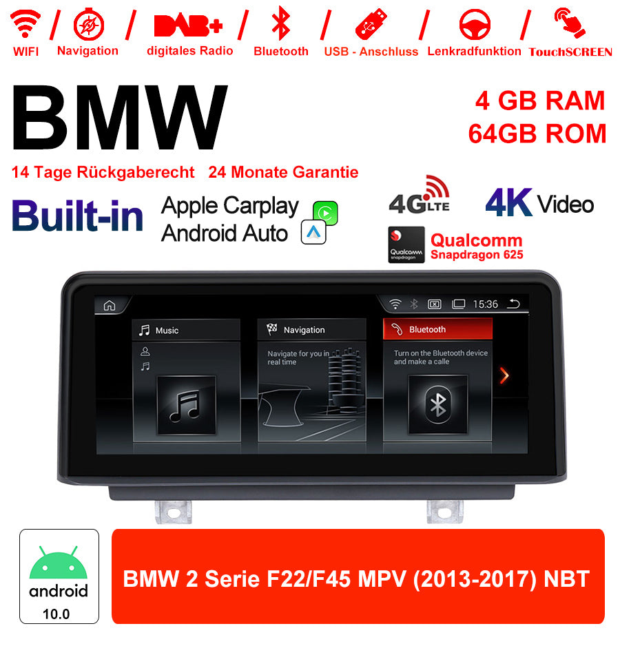 Android Autoradio für BMW 2er F22/F45 2013-2017 mit Wireless CarPlay, Android Auto & DAB+