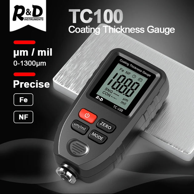 R&D TC100 Beschichtung Dicke Gauge 0,1 micron/0-1300 Autolack Film Dicke Tester Meter Mess FE/NFE russische...